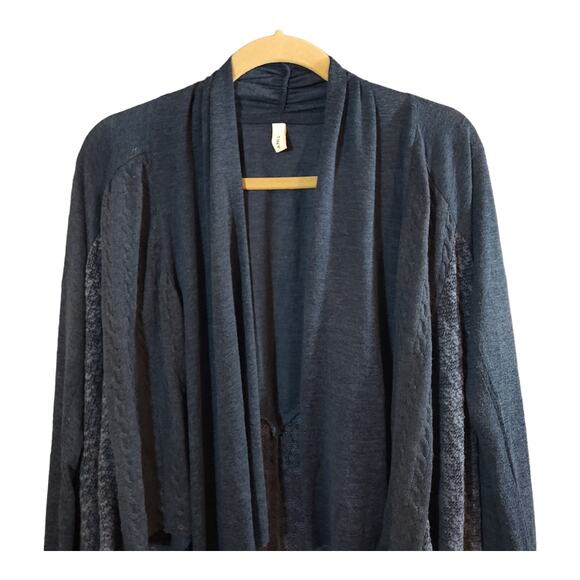 Tiny Anthropologie Stratigraphy Open-front Waterfall Cardigan in Blue Women's S - Picture 3 of 7